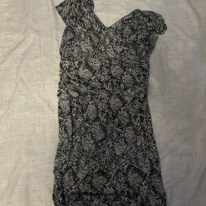 Cleo Dress in Black and Gray Pattern